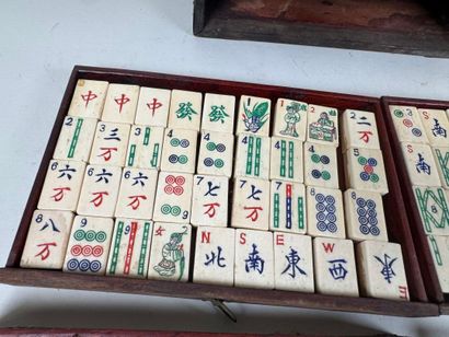 ASIA, 20th century.
Mah-jong game in wood...
