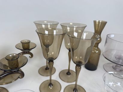 Important lot of glass and crystal, some...