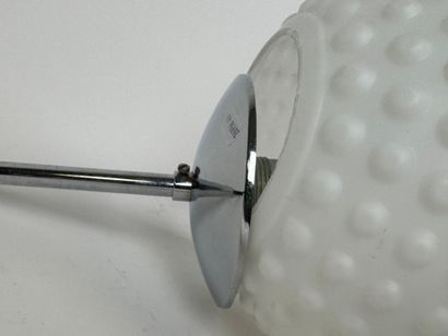 Hanging lamp in opaline glass with relief...
