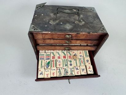 ASIA, 20th century.
Mah-jong game in wood...