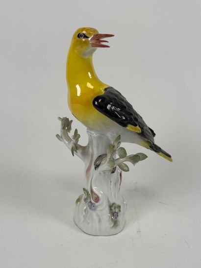Large polychrome porcelain subject decorated...