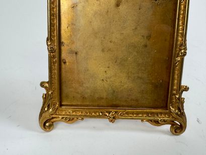 Small gilded metal picture frame with foliate...