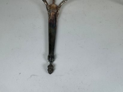 Pair of two-arm sconces in silver-plated...