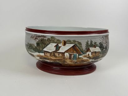 LUNEVILLE.
Large polychrome porcelain jardinière...