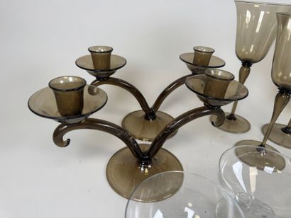 Important lot of glass and crystal, some...