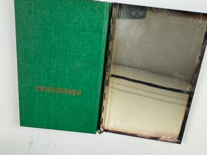 Two silver-plated picture frames decorated...