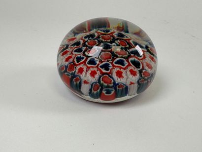 Glass sulphur ball or paperweight with millefiori...
