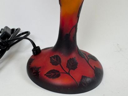 Glass mushroom lamp decorated with flowers...