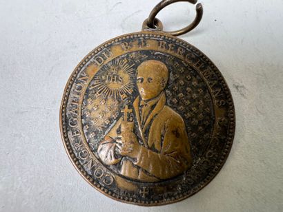 Lot of 9 bronze and silver medals.
19th century.
D....