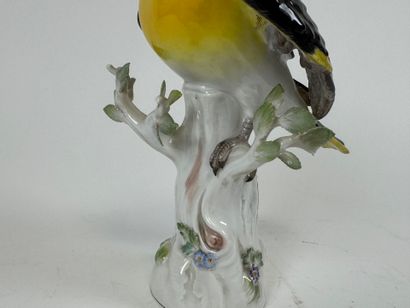 Large polychrome porcelain subject decorated...