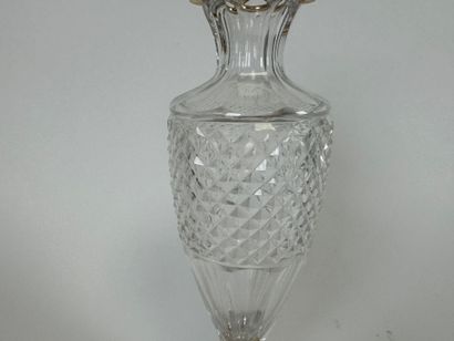 Diamond-cut crystal or glass vase, gilded...