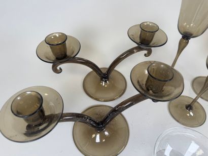 Important lot of glass and crystal, some...