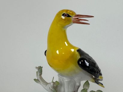Large polychrome porcelain subject decorated...