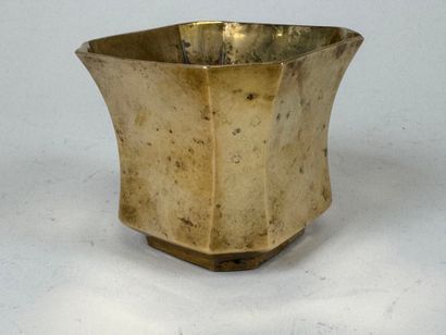 LANCEL. 
Small gilt metal vase.
Marked on...