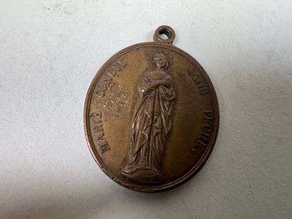 Lot of 9 bronze and silver medals.
19th century.
D....