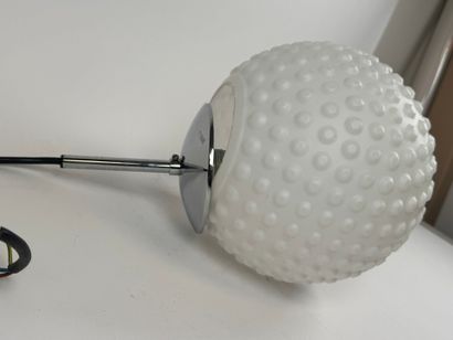 Hanging lamp in opaline glass with relief...