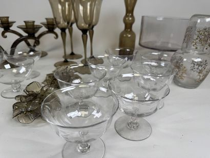 Important lot of glass and crystal, some...