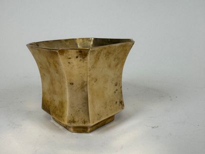 LANCEL. 
Small gilt metal vase.
Marked on...