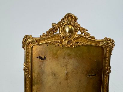 Small gilded metal picture frame with foliate...