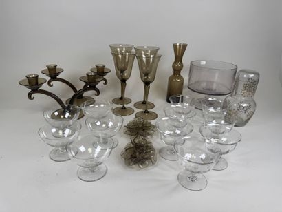 Important lot of glass and crystal, some...