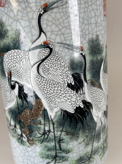 CHINA, 20th century.
Large polychrome porcelain...
