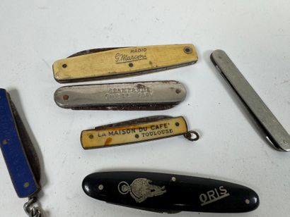 Collection of 7 advertising knives.
L. 8...