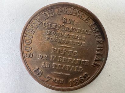 Lot of 10 medals in bronze or metal.
19th...