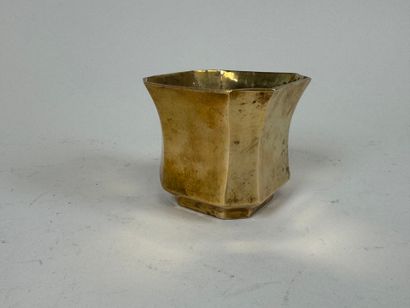 LANCEL. 
Small gilt metal vase.
Marked on...