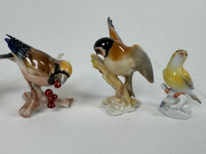 Collection of five polychrome porcelain subjects,...