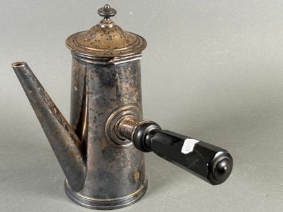 Chocolate pot in silver-plated metal, handle...