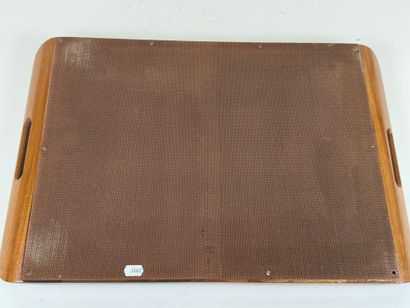 Rectangular tray with two wooden handles...
