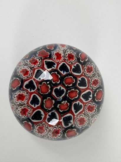 Glass sulphur ball or paperweight with millefiori...