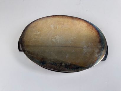 Silver-plated serving dish with two openwork...