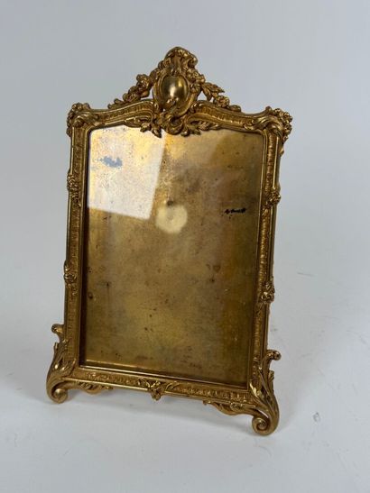 Small gilded metal picture frame with foliate...