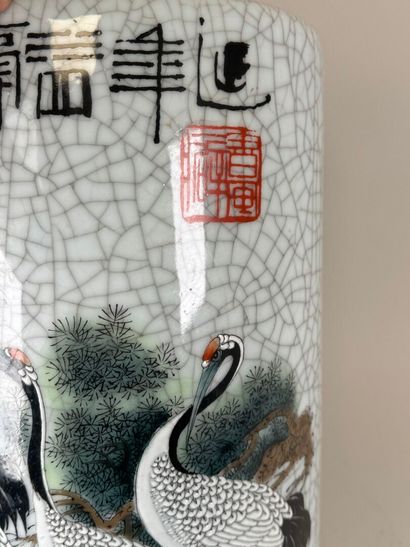 CHINA, 20th century.
Large polychrome porcelain...