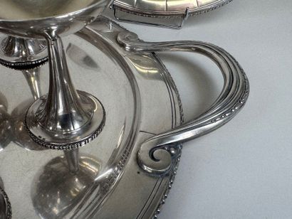 Silver-plated champagne service comprising...