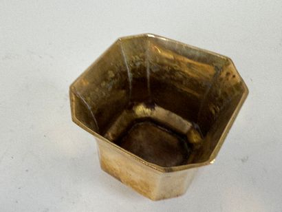 LANCEL. 
Small gilt metal vase.
Marked on...