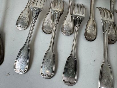 Partie de ménagère en argent 950/1000, modèle...
