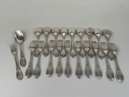 Ensemble de 11 fourchettes et 10 cuillères...