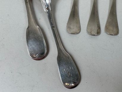 Lot de couverts dépareillés en argent 950/1000,...