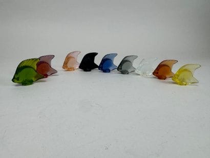 LALIQUE, France.
Collection de 9 poissons...