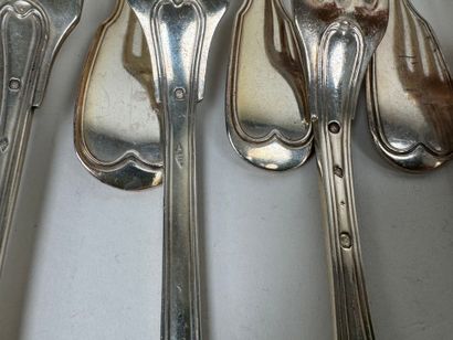 14 couverts en argent 950/1000, poinçons...