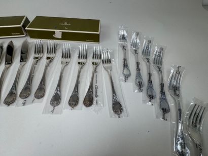 CHRISTOFLE. 
Partie de ménagère sous plastique...