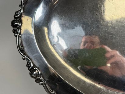 PEROU.
Grand plat en argent 925/1000, le...
