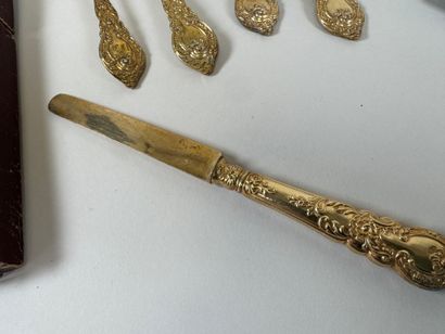Partie de ménagère en vermeil 950/1000, poinçon...