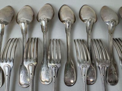 Partie de ménagère en argent 950/1000, modèle...