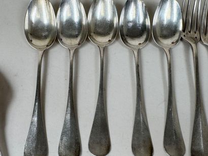 Lot de couverts dépareillés en argent 950/1000,...