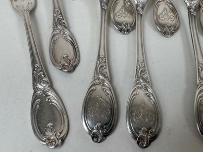 Ensemble de 11 fourchettes et 10 cuillères...