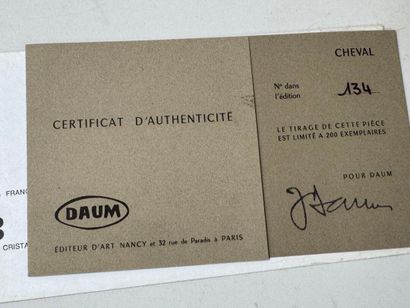 Maurice LEGENDRE pour DAUM France.
Cheval.
Importante...