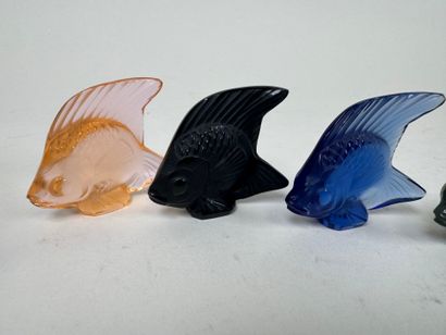 LALIQUE, France.
Collection de 9 poissons...